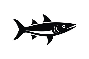 A barracuda silhouette vector art illustration