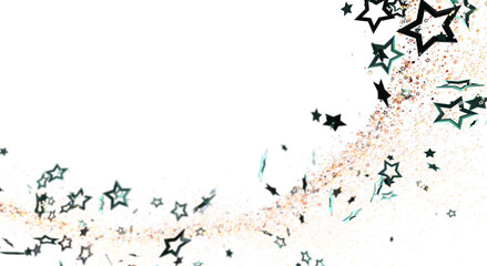 Fototapeta premium Abstract image featuring sparkling stars against a white background, perfect for celebrations, dreams, and events. Ideal for design and creative