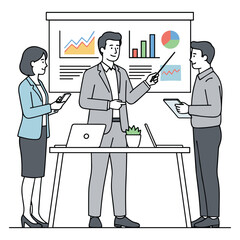 Business Meeting Presentation Vector Illustration