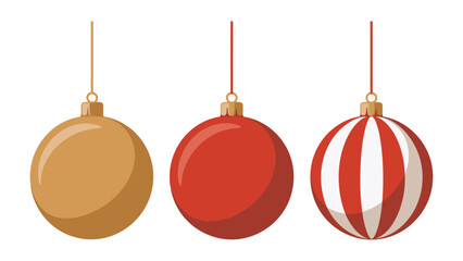 Festive Ornaments Trio: A trio of vibrant ornaments, each offering a unique festive flair, dangle delicately, inviting the spirit of the holiday season to life.