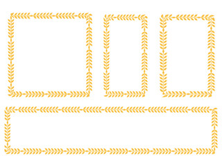 Minimal Leaf Frame Border Set. Decorative Geometric Vector Design