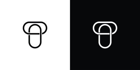 Modern and unique letter T initials logo design