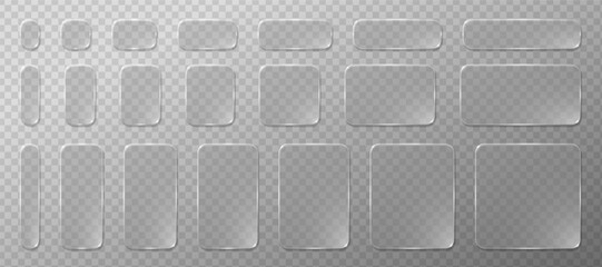 Futuristic glass morphism UI set with smooth reflection and liquid transparency. Glossy 3D glassmorphism elements ideal for UX design, app templates or web interfaces.