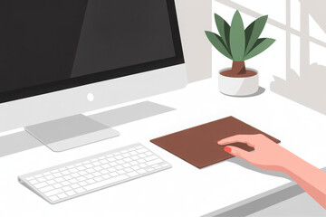 Minimalist desk workspace setup