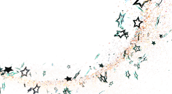 Creative abstract background with shiny star shapes on white. Ideal for designs related to celebration, joy, and magic.