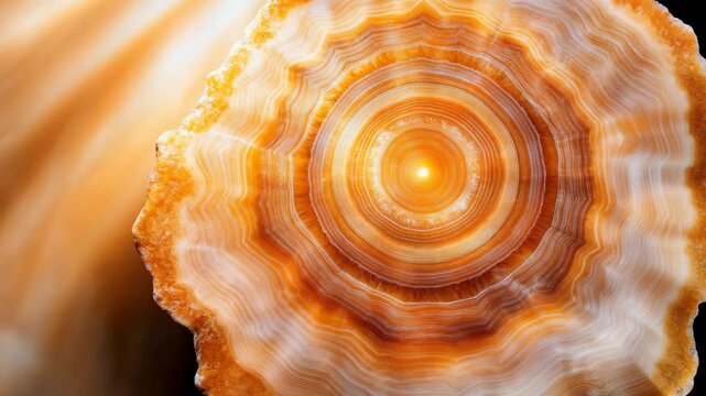 Golden Energy Within A mesmerizing macro view of a glowing agate stone's concentric rings. A symbol of natural harmony perfect for meditation or wellness videos.