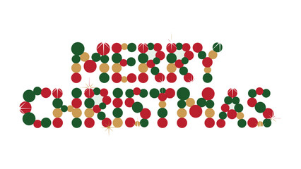 Festive Greetings: Merry Christmas Typography, a colorful, vibrant message of holiday cheer, creatively composed of playful, festive circles.