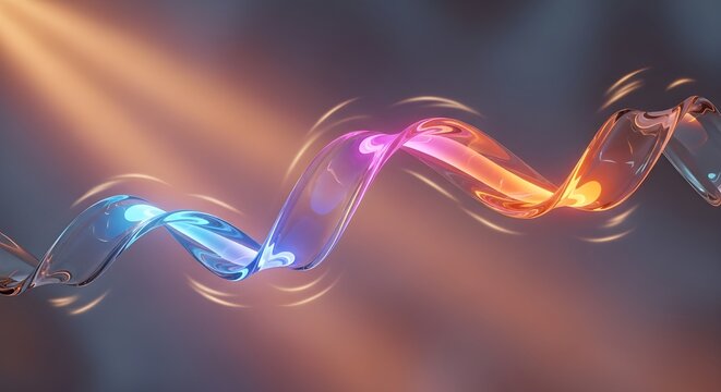 blue pink orange gradient dynamic glowing abstract wave motion