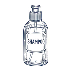 Outline of a shampoo bottle isolated on transparent background