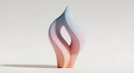 blue pink orange gradient abstract colorful wavy sculpture modern art