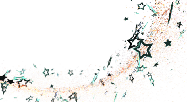 A vibrant and abstract design featuring a swirl of stars and glitter. Perfect for backgrounds, holiday greetings, and celebratory designs. Offer