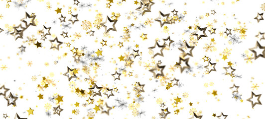 Abstract background featuring gold stars and snowflakes on white, perfect for holiday designs, celebrations, or festive occasions. Ideal for car
