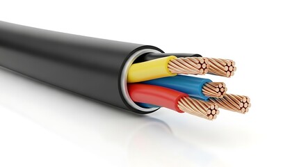 Electrical cable with multiple color coded wires providing power connections