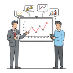 Business Analytics Presentation Vector Illustration