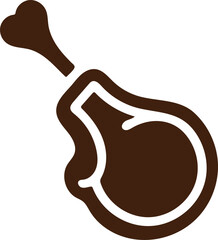 lamb chop silhouette vector design, grilled meat steak icon illustration, mutton chop outline on white