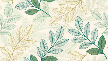 Elegant Seamless Leaf Pattern Design for Wallpapers and Fabric Prints