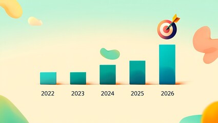 Business Growth Bar Chart with Target and Future Years