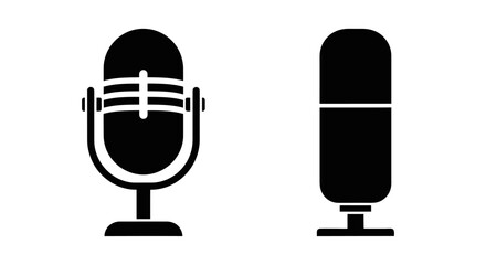 Black and white illustration depicting a vintage microphone and capsule design