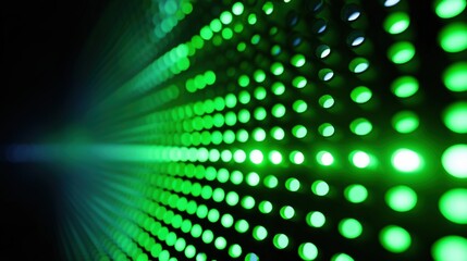 Obraz premium Abstract Green Light Grid with Bokeh Effect