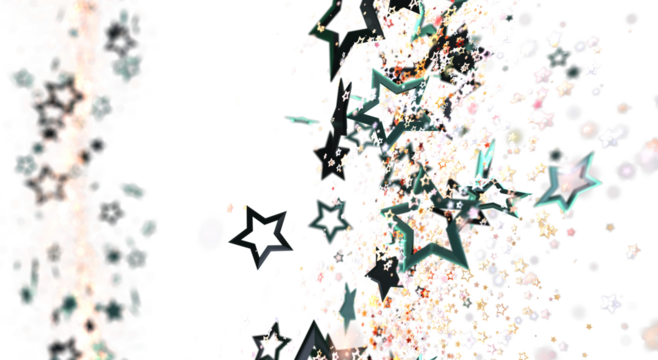 Abstract star background with a white backdrop. Celebratory and festive, this digital art piece uses stars for a sense of joy and celebration.