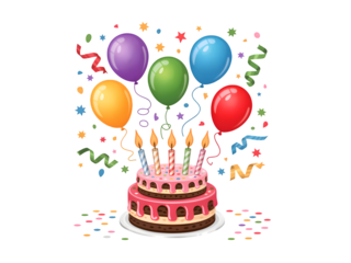 Joyful Party Scene with Balloons and Streamers