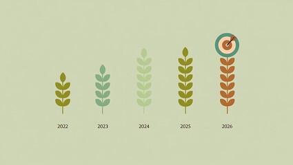 Growth chart targeting agricultural market financial success concept