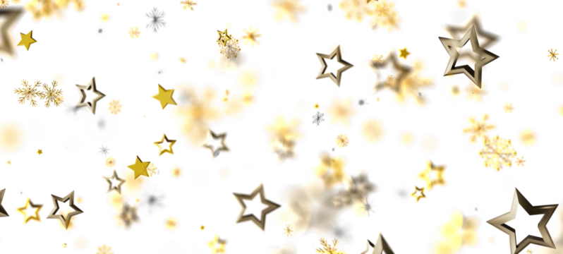 Festive background with sparkling gold stars and snowflakes. Perfect for Christmas, New Year, celebrations, and holiday designs. Ideal for addin