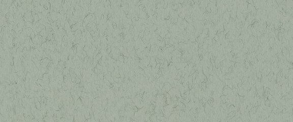 Grungy green paper fiber texture background with natural threads and speckles. Handmade horizontal pattern for wallpaper and graphic design