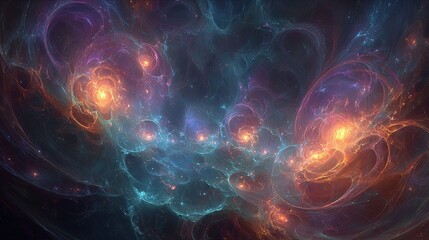 Abstract Colorful Space Nebula