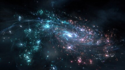 Obraz premium Stunning Colorful Spiral Galaxy in Deep Space