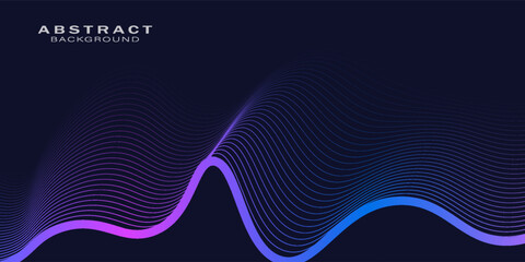 Abstract background with glowing wave. Shiny moving lines design element. Modern pink blue gradient flowing wave lines. Futuristic technology concept.
