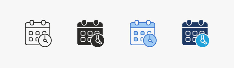 Scheculing icon multiple style collection