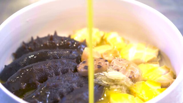 Delicious sea cucumbers and abalones