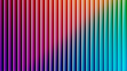 Vertical rainbow glass stripes, glossy reeded columns blending magenta red to teal cyan with neon glow &mdash; vibrant abstract background for banners, posters, web headers, and wallpapers