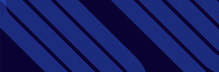 Blue abstract background. Geometric round lines pattern. Modern shiny blue gradient lines. Futuristic technology graphic design.