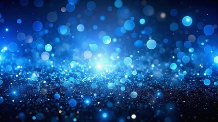 Snowflakes to Blue Bokeh Light Transition Loop　雪の結晶のある夜の雪景色から青い玉ボケへ変わる、幻想的な背景動画 - Powered by Adobe