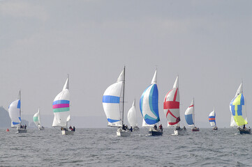 Thunderbirds sailing downwind in 2004 Regional Championships