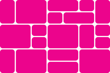 Bright Pink Rounded Rectangles and Squares with White Connectors abstract background