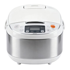 Modern white electric rice cooker kitchen appliance for convenient cooking. household gadget for healthy food
