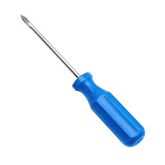 Fototapeta premium Useful blue phillips screwdriver tool ready for repair work and construction equipment on transparency background