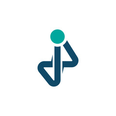 Modern JP Monogram Human Figure Icon