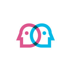 Overlapping Heads Communication Logo