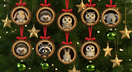 Old vintage typewriter key with Christmas tree decoration and holiday gift symbol icon