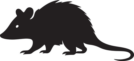 Opossum silhouette vector