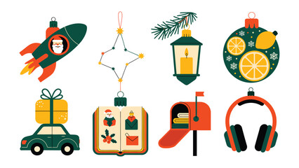 Whimsical Holiday Ornaments: A charming array of festive ornaments. These delightful decorations captures the essence of winter holidays, infusing the scene with cheer, and warmth.