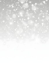 Fototapeta premium Elegant silver and white bokeh background with sparkling stars and soft glow, perfect for winter holidays, luxury designs, or minimalist festive themes.