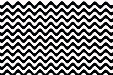 Abstract Snow color and Black color wave pattern background. Abstract horizontal zig zag texture. Distorted chevron. Classic pattern.