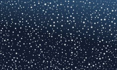 Starry Night Sky Background with Twinkling White Stars on Deep Blue Gradient – Cosmic Astronomy, Space Exploration, Galaxy Universe Texture for Dreamy, Mystical, and Celestial Design Projects
