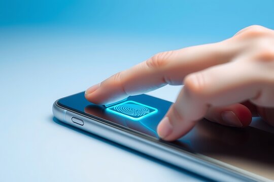 Generative AI biometric security on a smartphone interface.