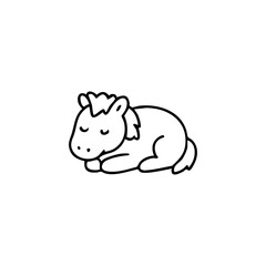 Sleeping pony, line art